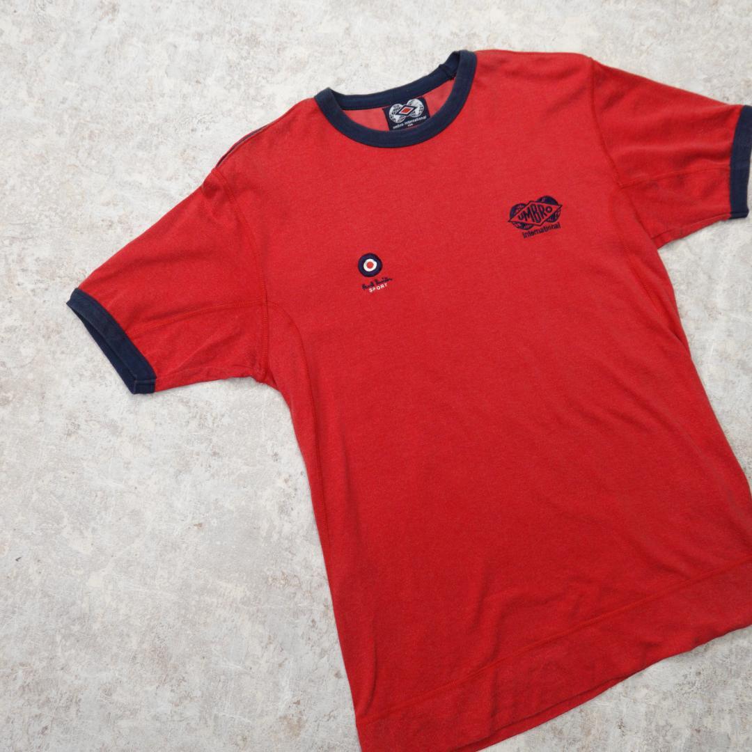 ポールスミススポーツ × アンブロ 00s リンガーTシャツ M レッド