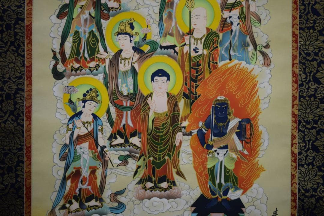 真作/福田素仙/十三佛/桐共箱付/布袋屋掛軸HG-462