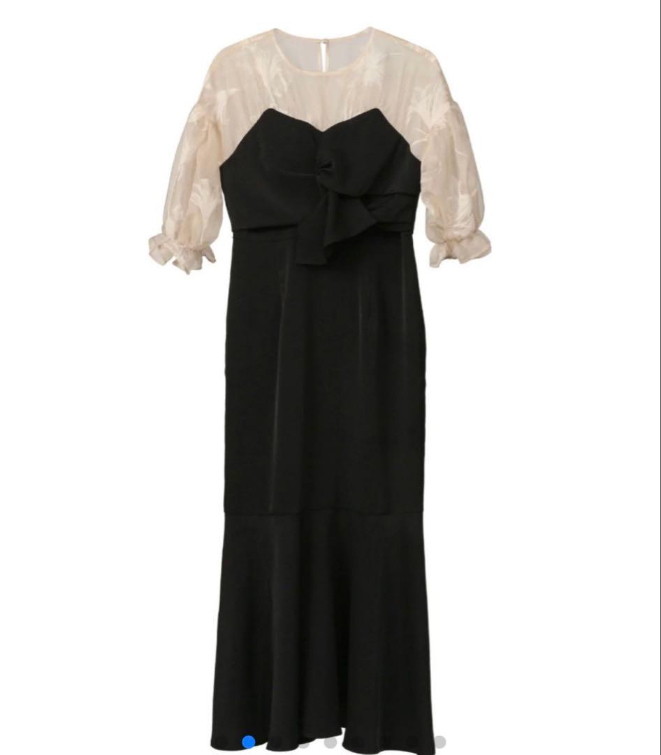 acka sheerpuffdress シアーパフドレス 黒 ブラック