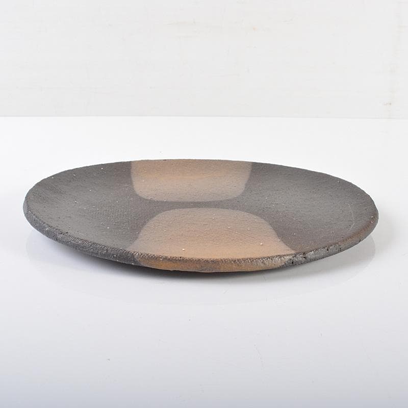 信楽焼　神山易久作　自然釉　皿　直径約22cm　N　R6375