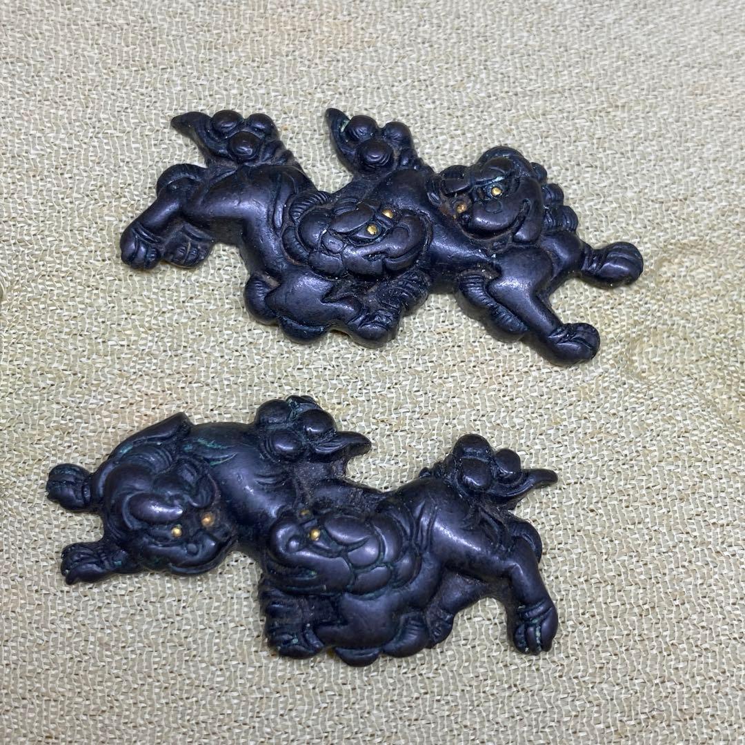 江戸時代　獅子目貫（目に金）　11g 東さ7-1012☆2F