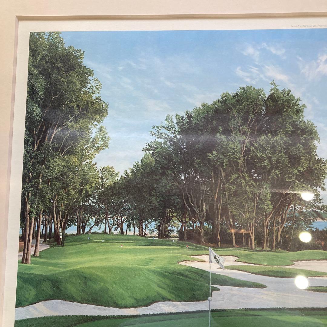 Linda Hartough サイン入り ゴルフ場の絵 1989年 古画