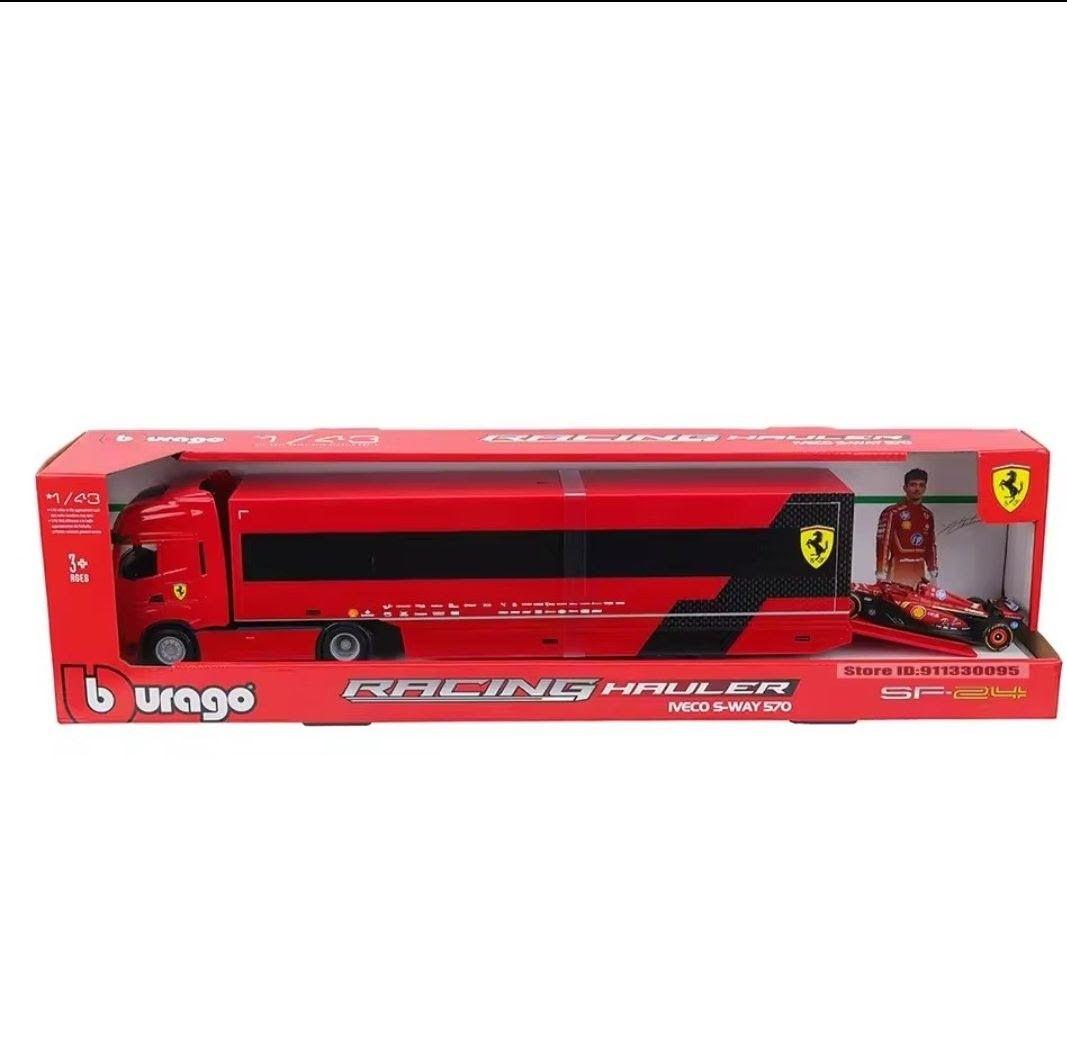 新品1/43　ブラーゴ　フェラーリF1 2024　SF24+トランスポーター