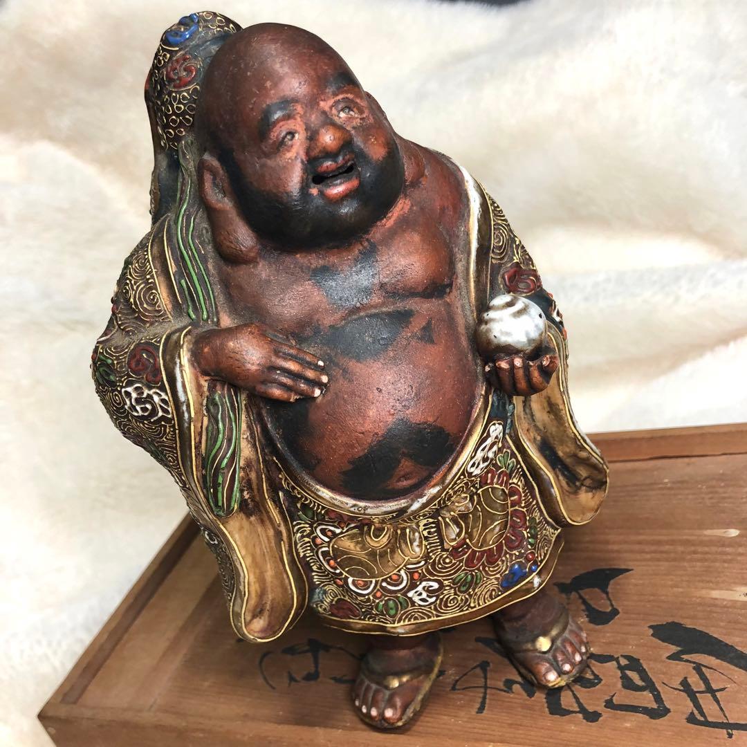 古民家　布袋仏像　極細工彫刻　旧家蔵出　人形　骨董品　アンティーク