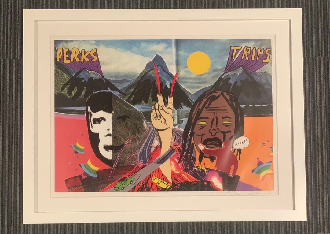 真作 chris johanson pam mischa 限定コラボ作品 絵画