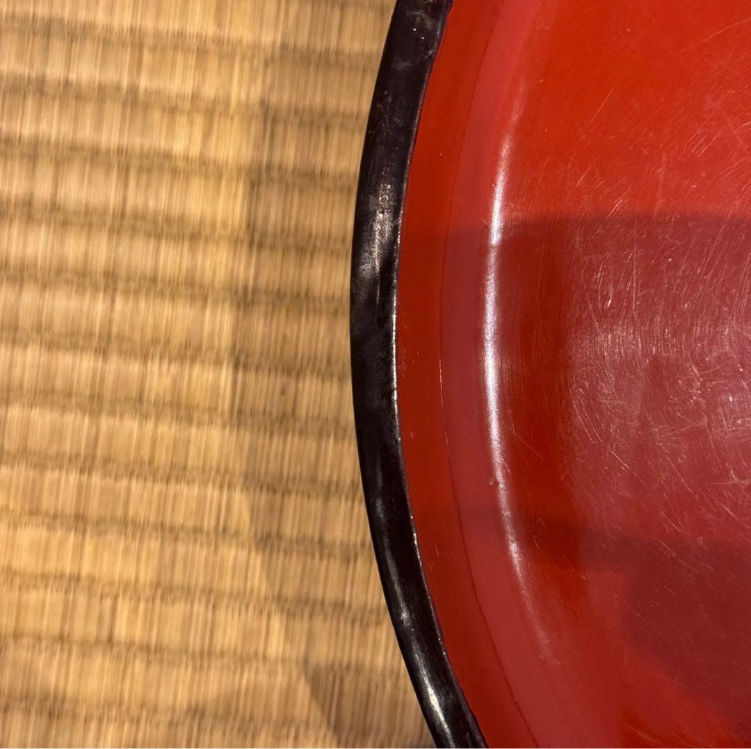 会津盆 3客 直径34.7cm 丸盆 高足膳 古民芸 煎茶盆 花台