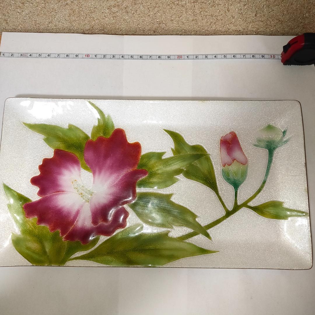 角皿　大皿　長方皿　四角皿　色絵　アンティーク　骨董　工芸品