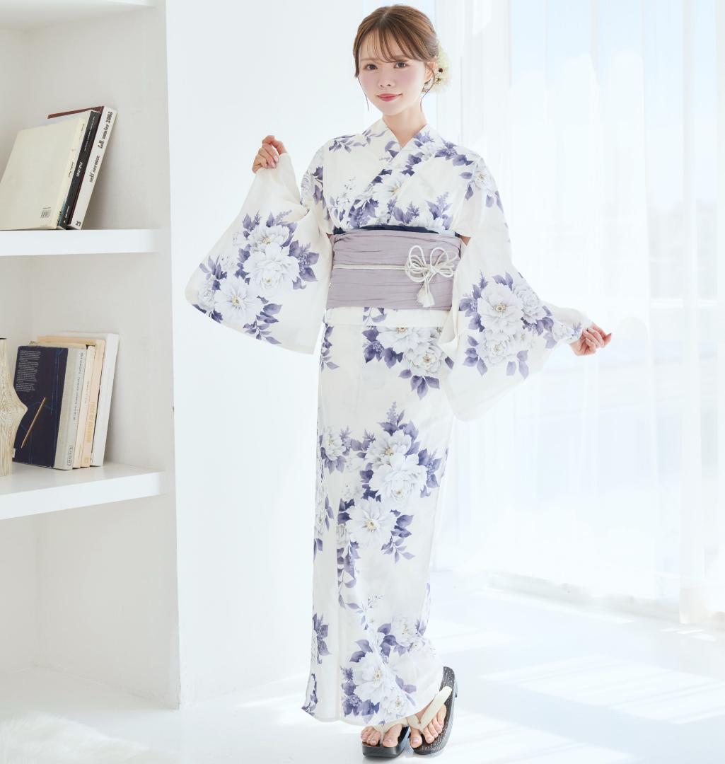 新品 浴衣 セット 浴衣セット ゆかた レディース 大人 ネイビー 白 Y5-2