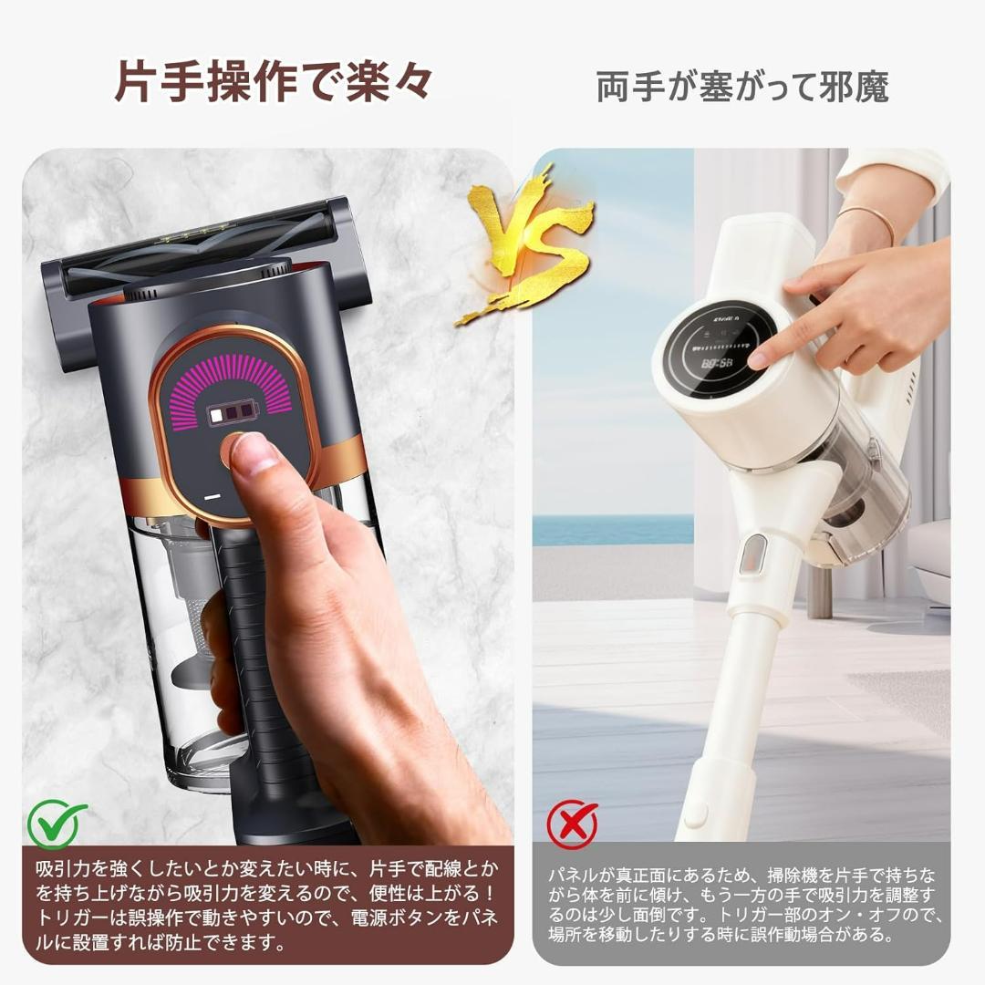掃除機 コードレス【2026年先行発売！75Kpa真の超強力吸引＆同クラス最軽量
