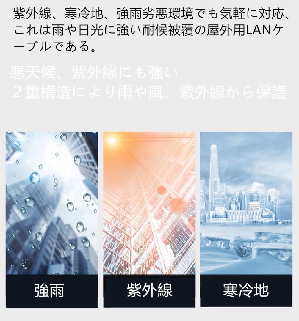 ☆ 40M ホワイト 屋外用 LANケーブル 屋外 耐紫外線 屋外LAN配線