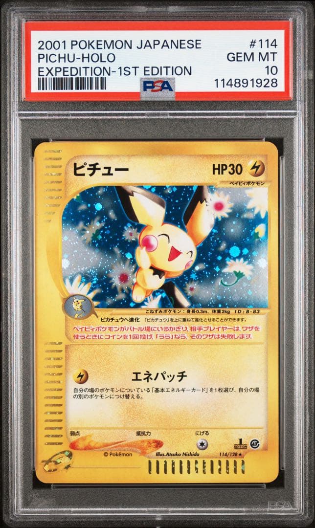 PSA10＊ピチュー カードe ホロ 拡張パック第一弾 世界322枚 弱全ホロ