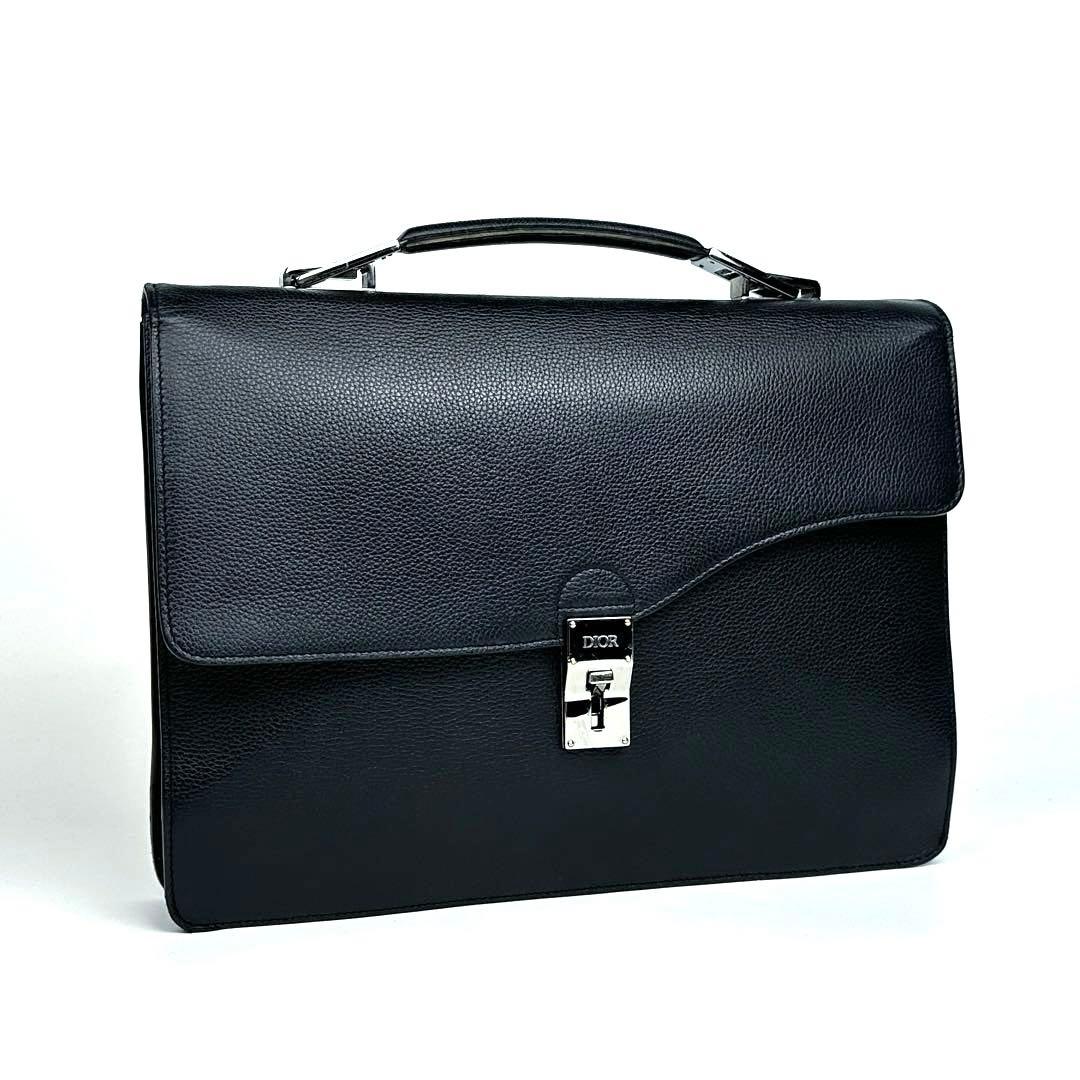 滋賀倉庫 ディオール エリート ビジネスバッグ フォーマル シルバー金具