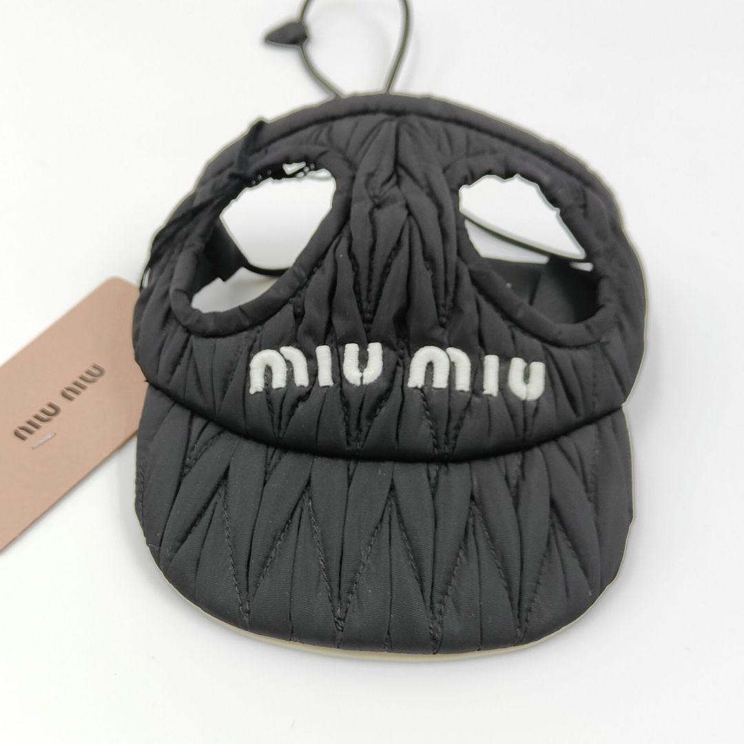 【激カワ】【miumiu】犬用 帽子ドッグキャップ ハット サンバイザー 黒