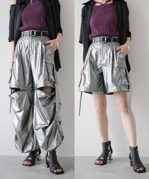 HARE 2wayメタルカーゴパンツ(シルバー)