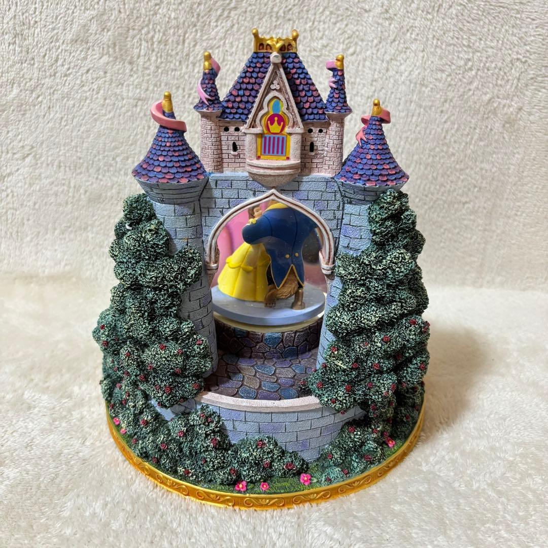 【ほぼ新品】ディズニー スノードーム オルゴール 美女と野獣 プリンセス