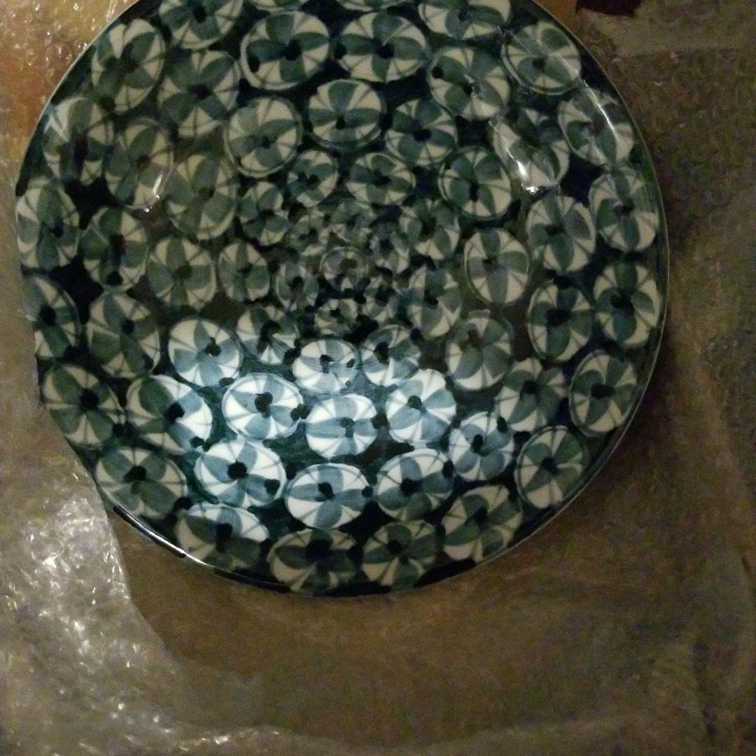 青木龍山　染め付け　１尺　皿