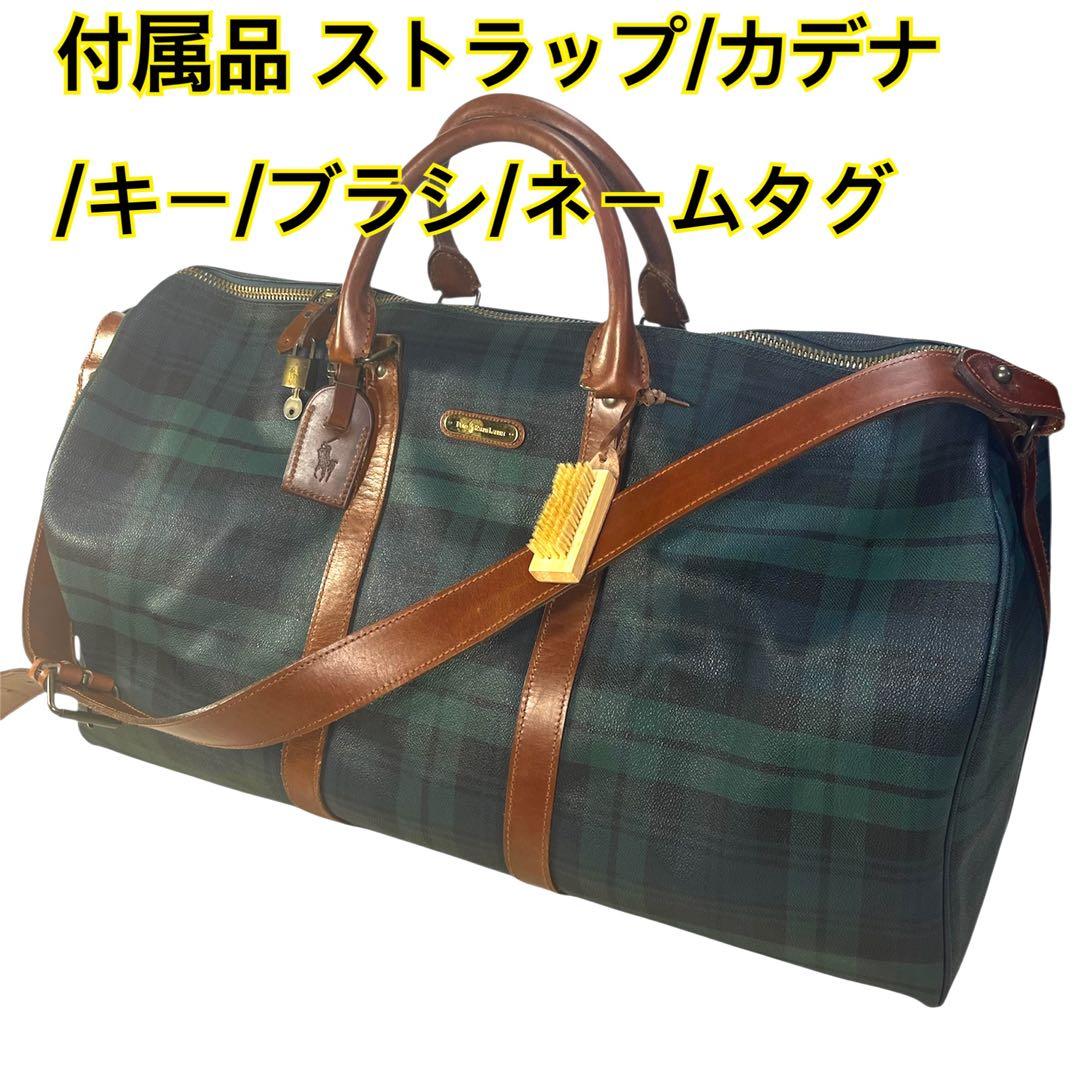 POLO ポロ ラルフローレン ボストンバッグ 2way チェック カデナ/キー