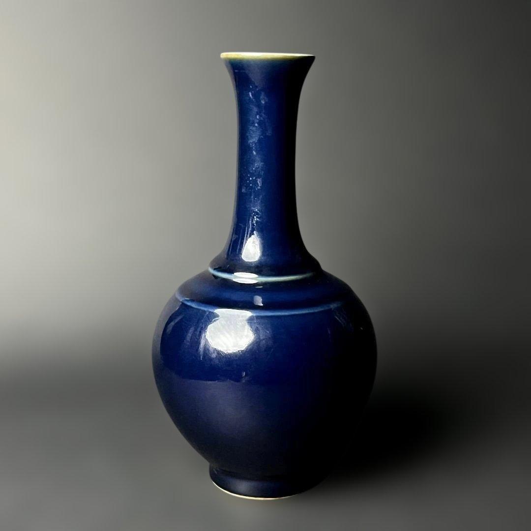 唐物 瑠璃釉瓶 大清康煕年製 款 中国美術 古玩 SH31