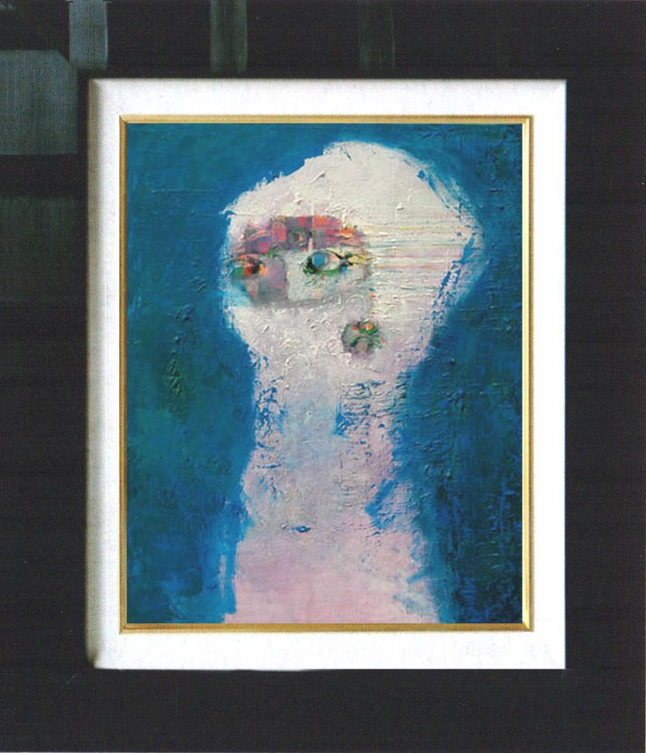 油絵 菅家令子 絵 絵画インテリア 額付(白) uF6-080215 人物 女性
