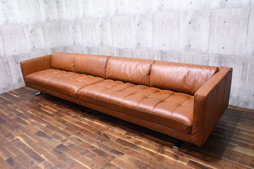 DIK135 ケルビンジョルマーニ 5-6人掛けソファ レザー/総本革張り