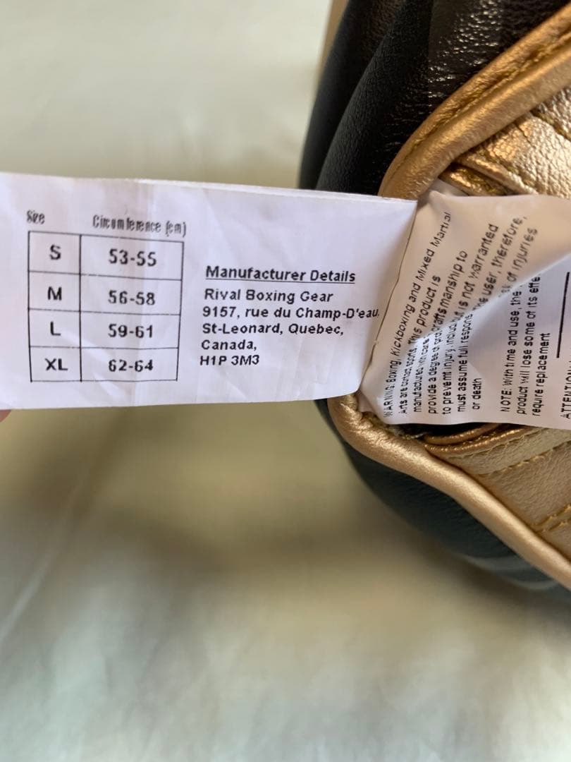 RIVAL ヘッドギア 黒/金 耳保護付き