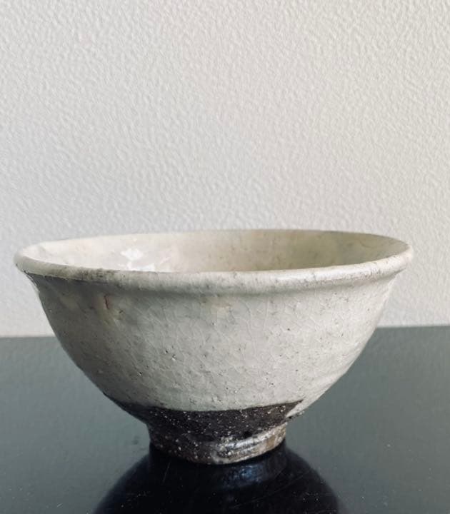 茶碗　無地刷毛目碗　杉本立夫　号は泥牛　　京都大吉主人　抹茶碗　桐箱入