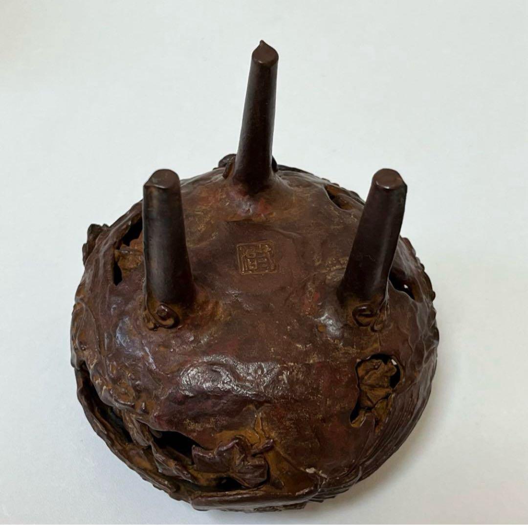 骨董　昭和　ビンテージ　レトロ　高岡銅器　透し鳳凰　香炉　縁起物　風水　厄除け