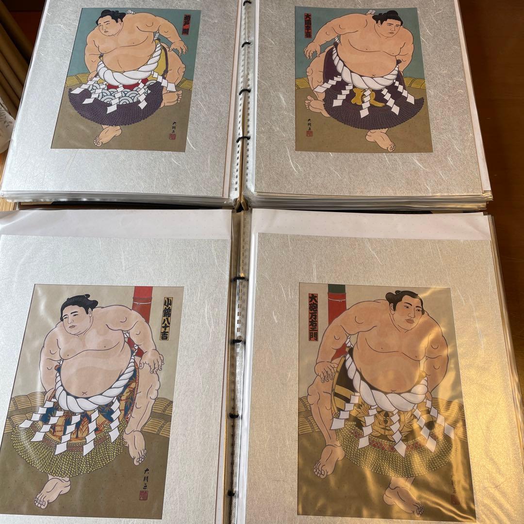 相撲錦絵　木下大門　歴代横綱シリーズ67枚(谷風～日馬富士)セット　美術品
