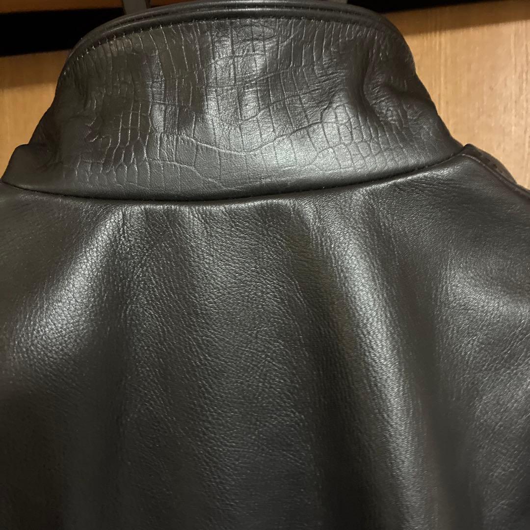 Stussy×Schott ブラックレザージャケット XL