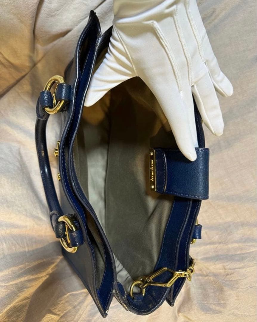 ミュウミュウ　バッグ　青色