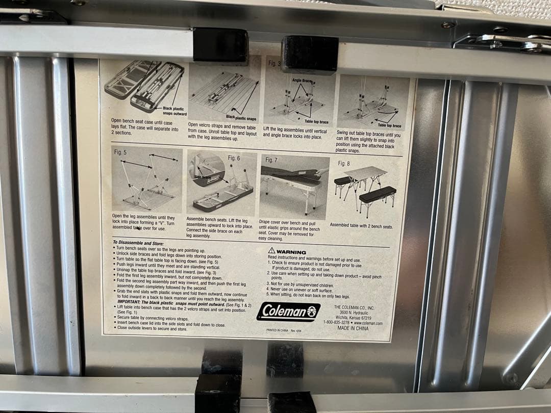 Coleman 折りたたみ式テーブル ベンチ　セット