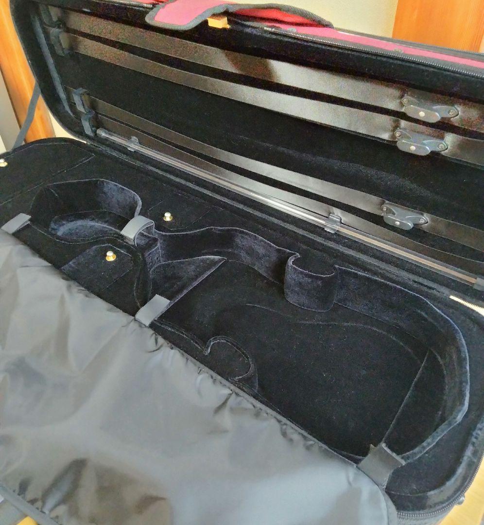 スーパーライト　4/4バイオリンケース　四角赤　バーガンディ