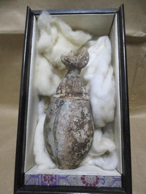 古代エジプト　ミイラ　カポノス壺　箱付き　超貴重　Q91-2