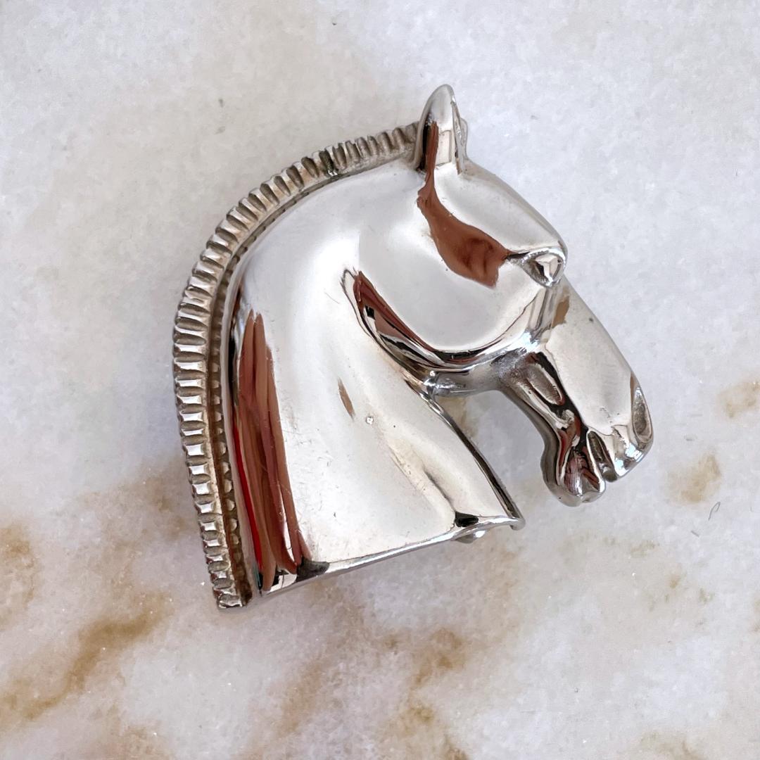 激レア物☆HERMES エルメス ホースシュバル ブローチ シルバー 正規品