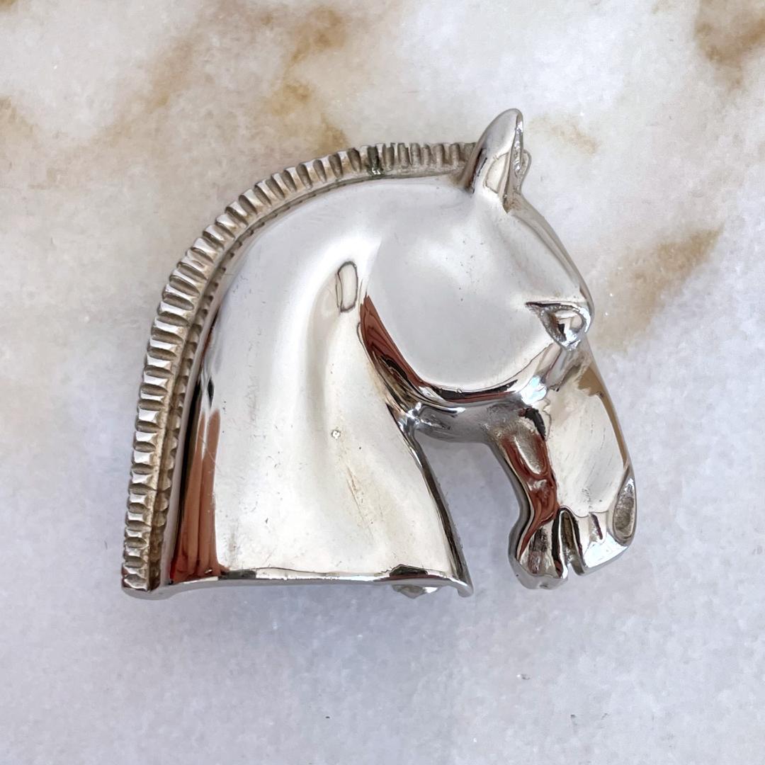 激レア物☆HERMES エルメス ホースシュバル ブローチ シルバー 正規品