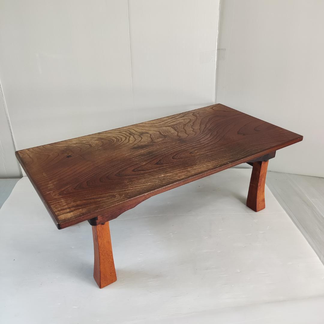 【アンティーク】昭和レトロ 木製 折り畳み式 四角形ちゃぶ台 文机 飾り台