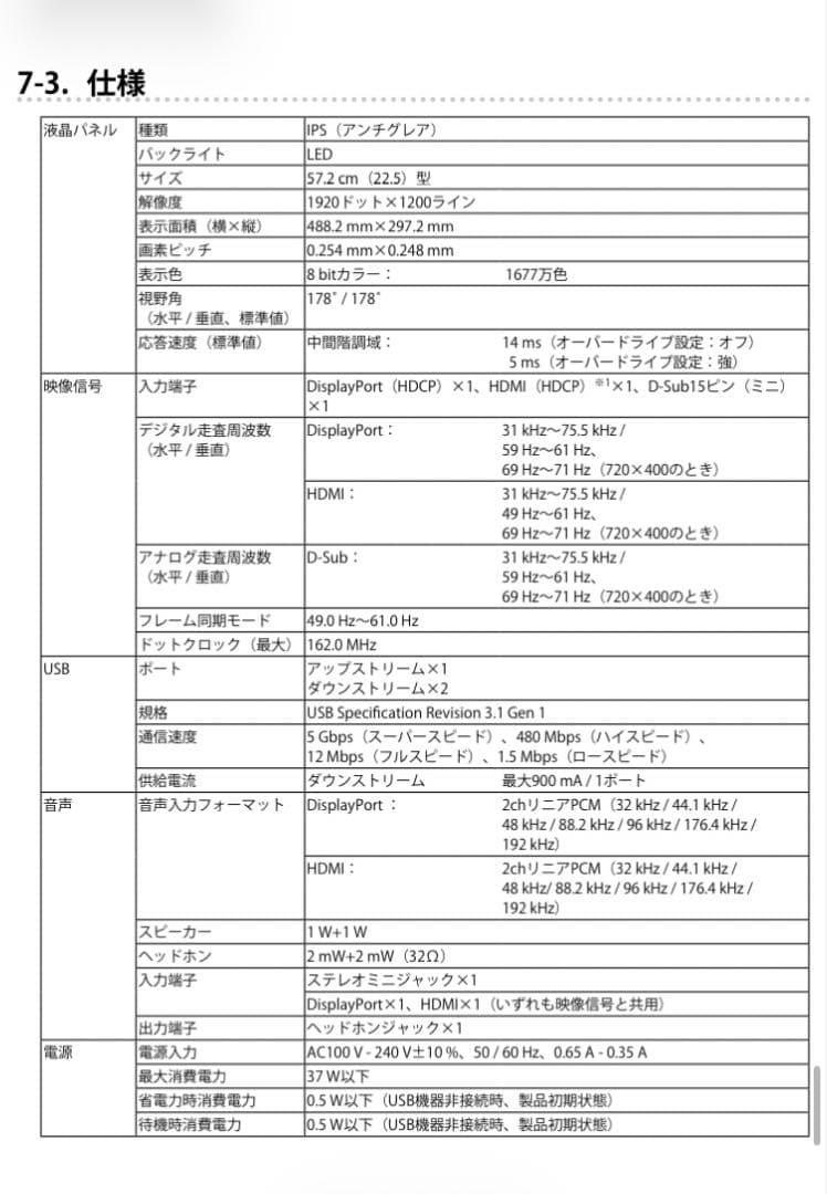 EIZO FlexScan EV2360 22.5インチモニター