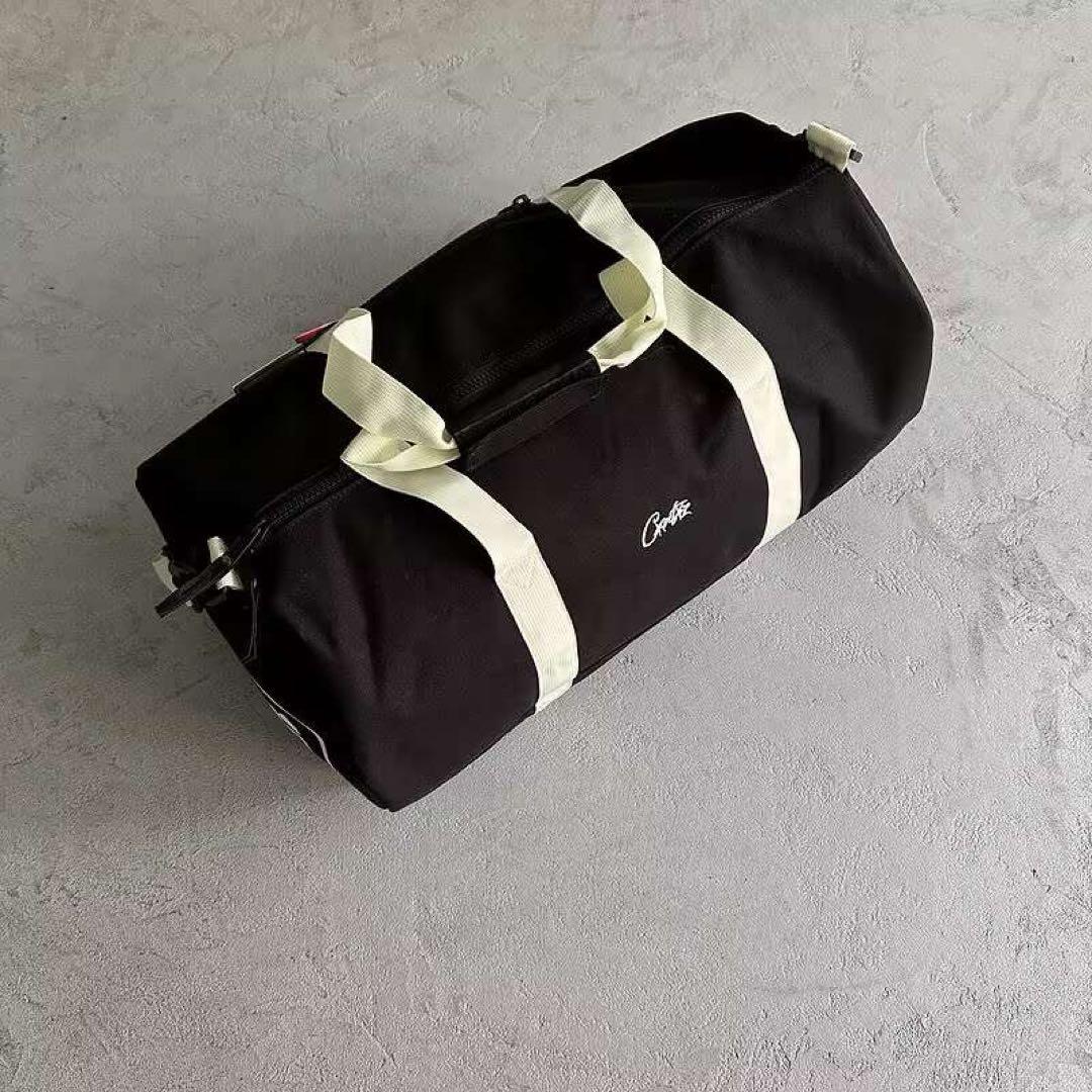 corteiz 黒いキャンバスボストンバッグ
