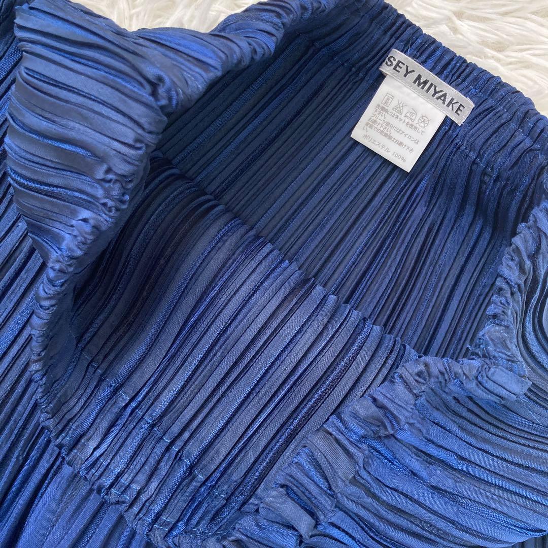 ISSEY MIYAKE サルエルパンツ ブルー 2 上品 プリーツ オシャレ