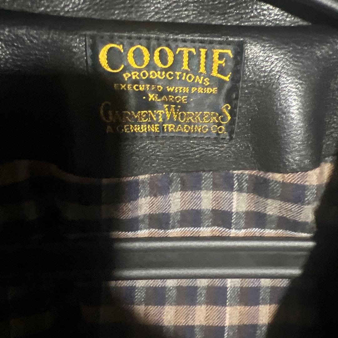 Cootie ブラックレザーシングルライダースジャケット