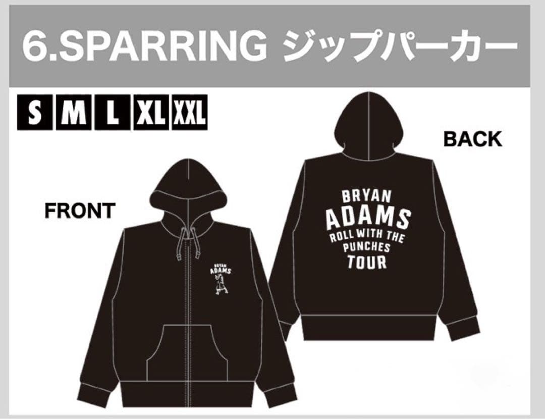 Bryan Adams 2026 ツアー　ジップパーカー　サイズXL