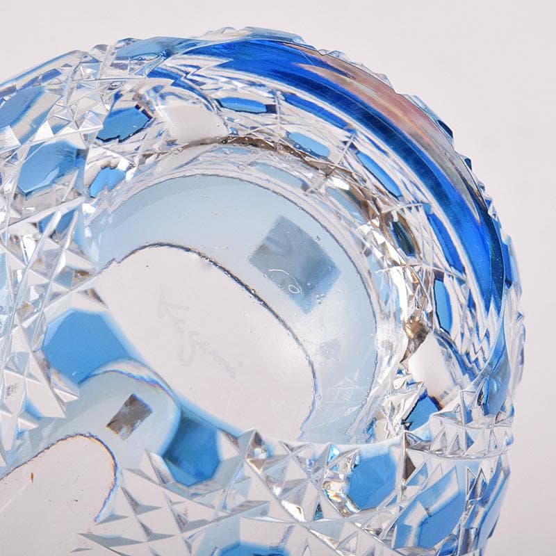 江戸切子　各務クリスタル　八角篭目　懐石杯　共箱　２点まとめて　M　R8984