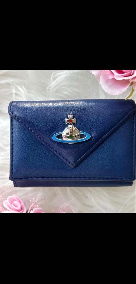 Vivienne Westwood 三つ折り 財布 ブルー 青 オーブ