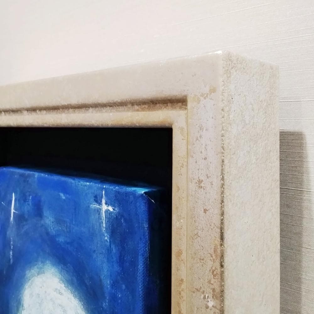 内野隆文　冬の旅　絵画　肖像画　キャンバスにアクリル　サムホール　現代美術　額縁