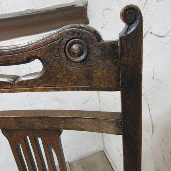 イギリス アンティーク 家具 ダイニングチェア 張りぐるみ椅子 英国 4207d