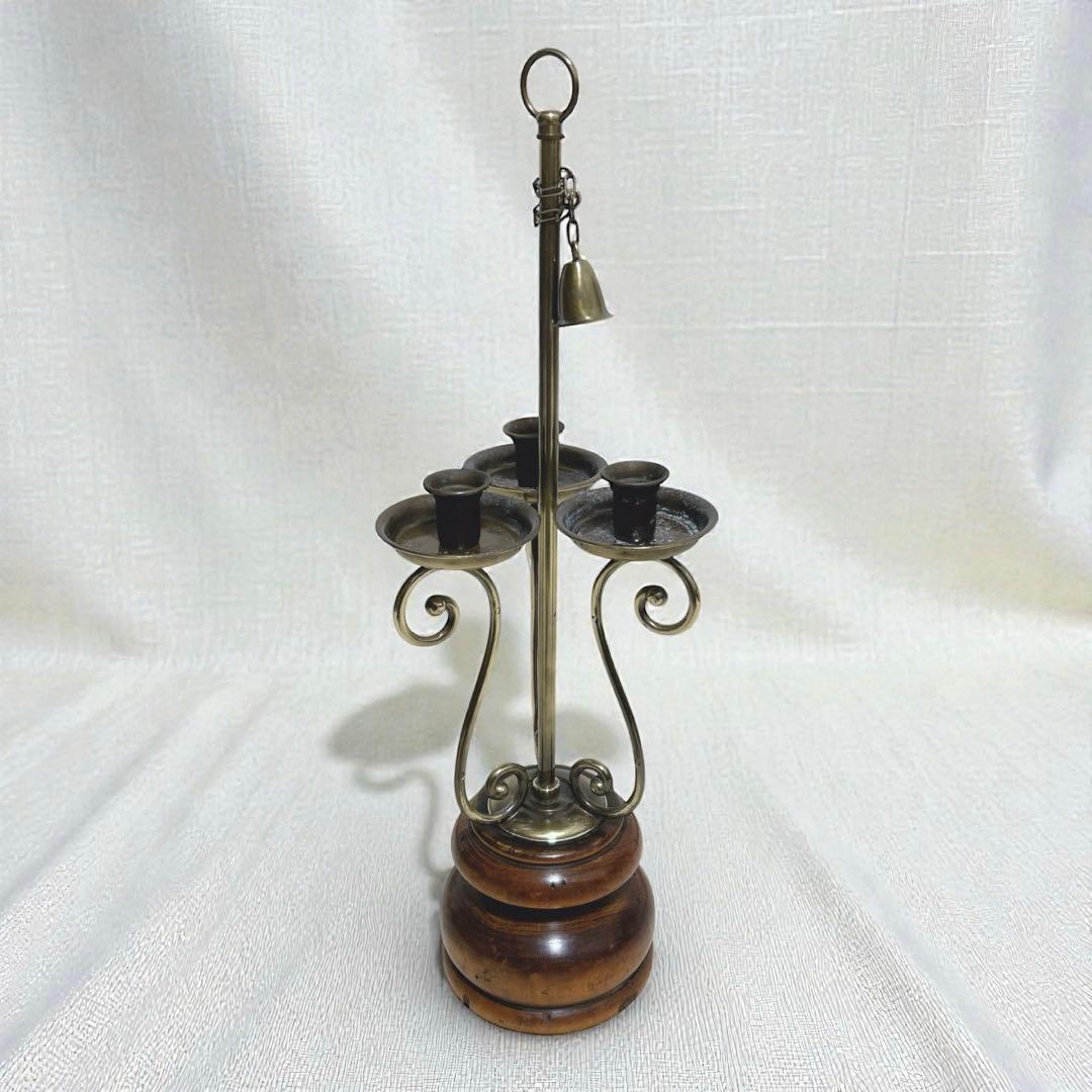 イタリア　アンティーク　キャンドルスタンド　火消し付き　ブロカント　ヴィンテージ