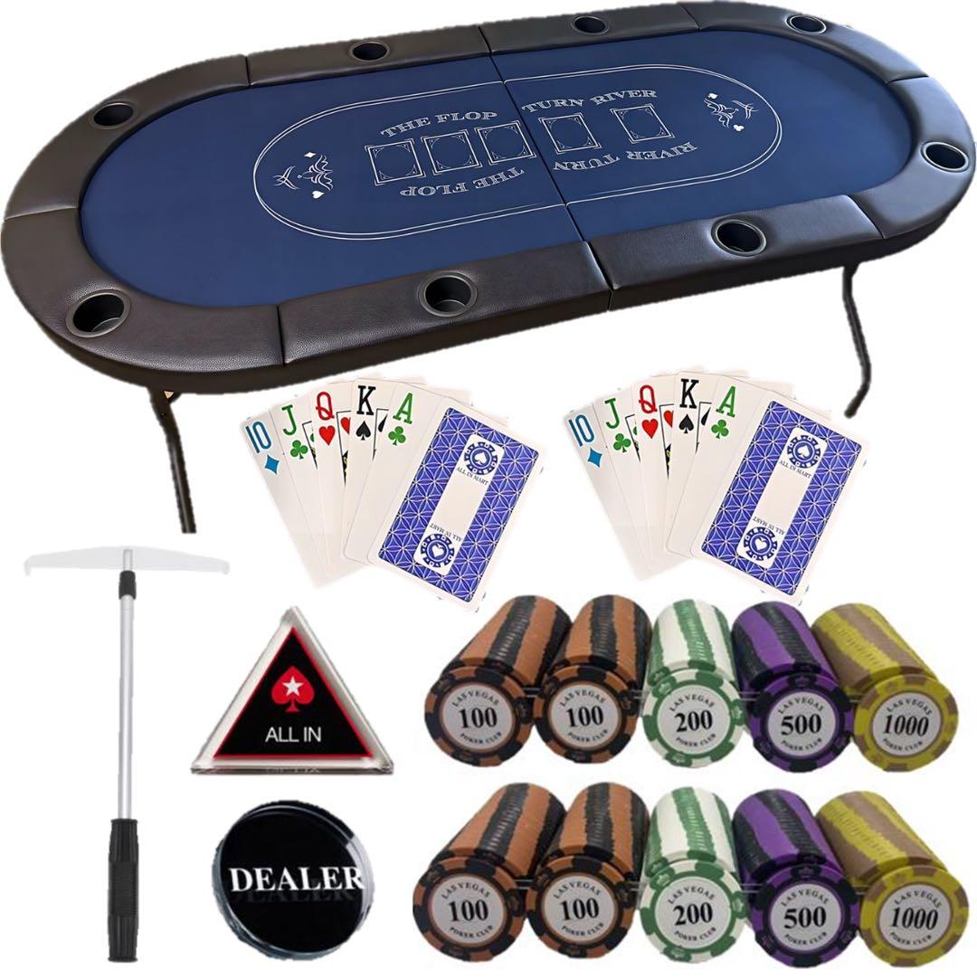 すぐ遊べる　ポーカーテーブルセット【8人用】