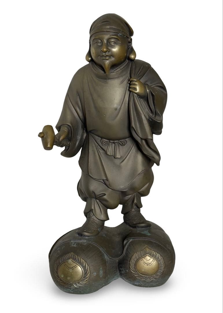 高村光雲作？　ブロンズ立像 笑顔の恵比寿像