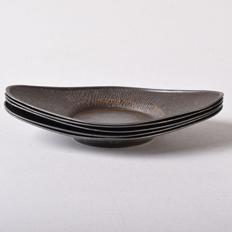 煎茶道具　壱輝作　古錫　茶托　5客　C　7765