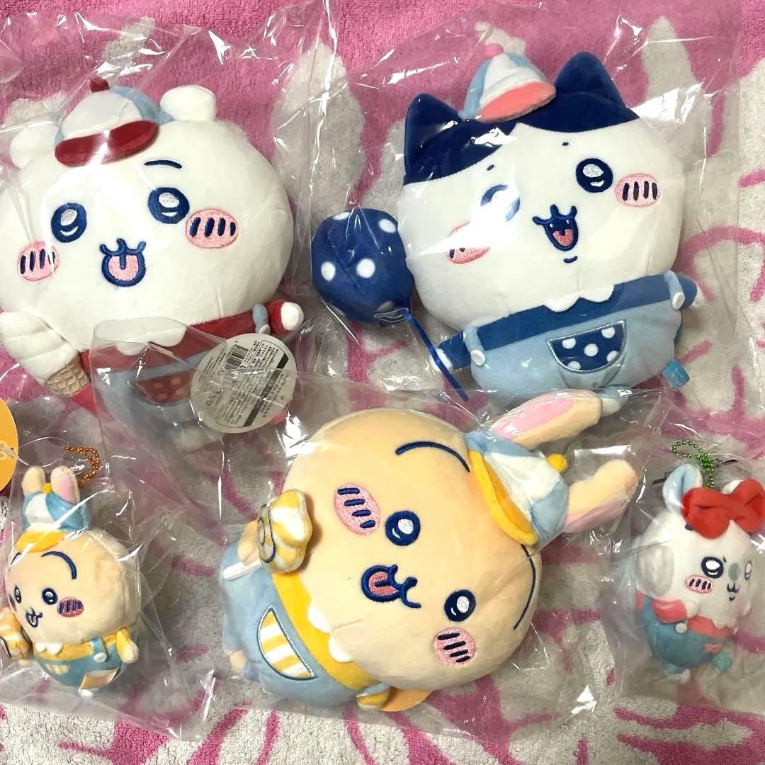 ちいかわ ワクワクゆうえんち うさぎ ハチワレ モモンガ ぬいぐるみ マスコット